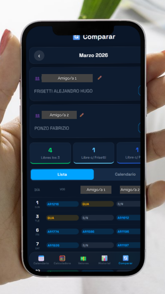 Comparación de programaciones